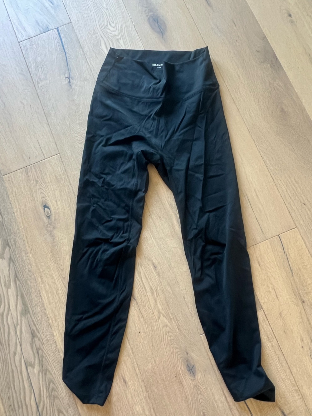 Adanola Black Active Leggings with White Logo